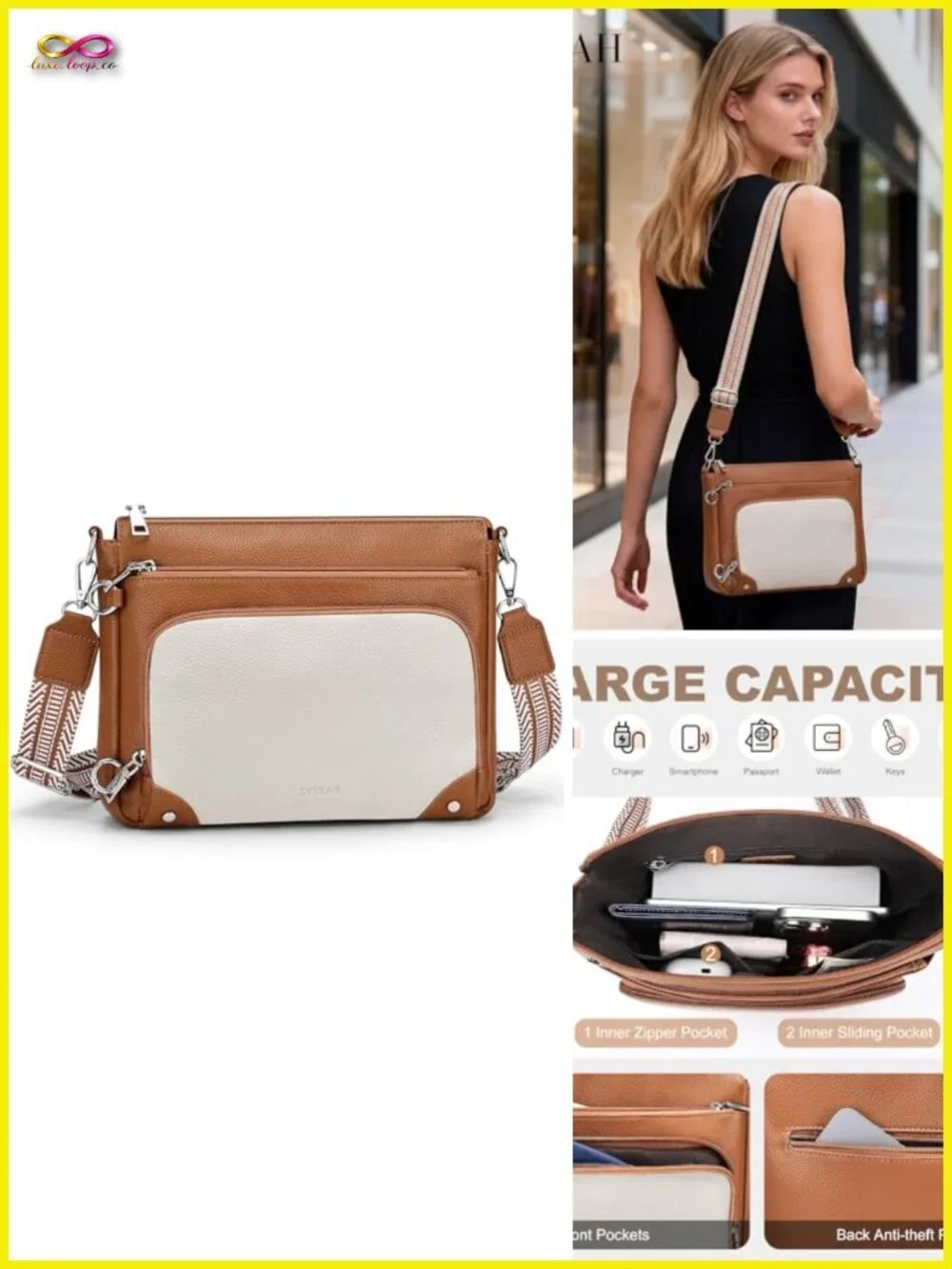 Anti-Theft Crossbody Purse with RFID Blocking & Built-in Wallet